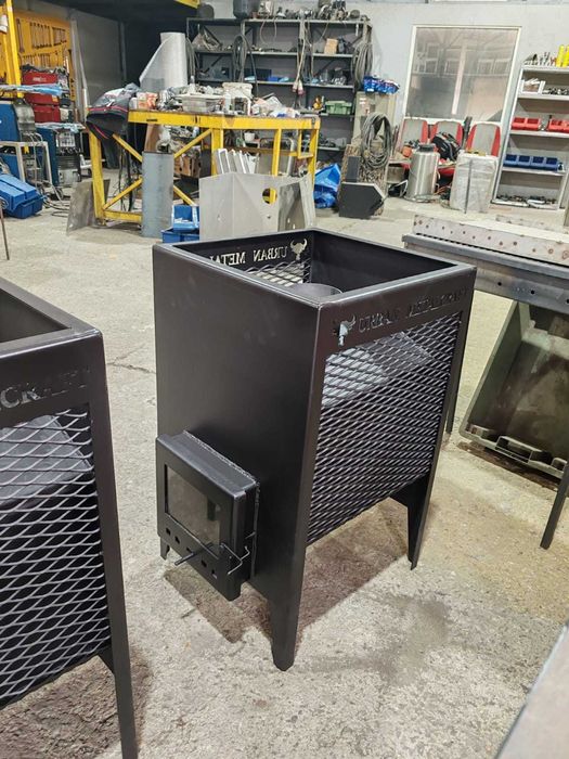 Soba metalica pentru sauna sau spatii mici,cu geam termorezistent