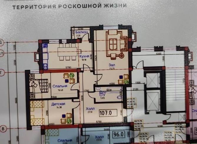 Вдоль дороги! А блок гагарин Авеню, 107 м2, коробка