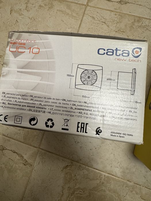 Ventilator baie uc10 hygro timer CATA 100mm /NOU