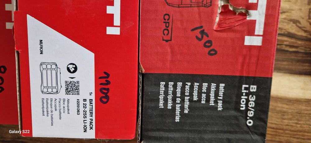 Hilti set acumulatori  pentru scule electrice