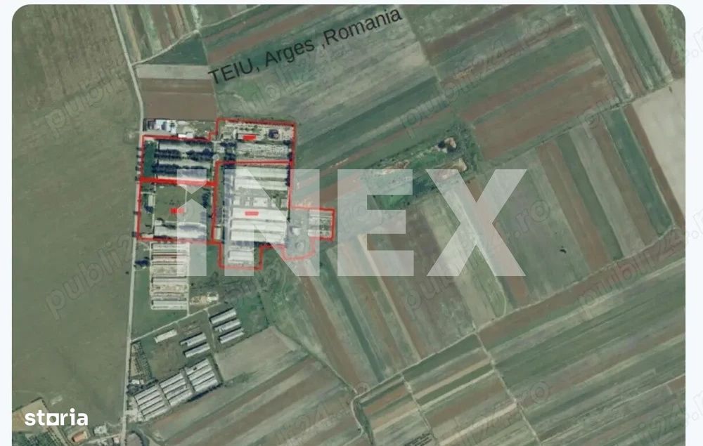 Teren industrial intravilan – 12 ha – toate utilitatile – Teiu,