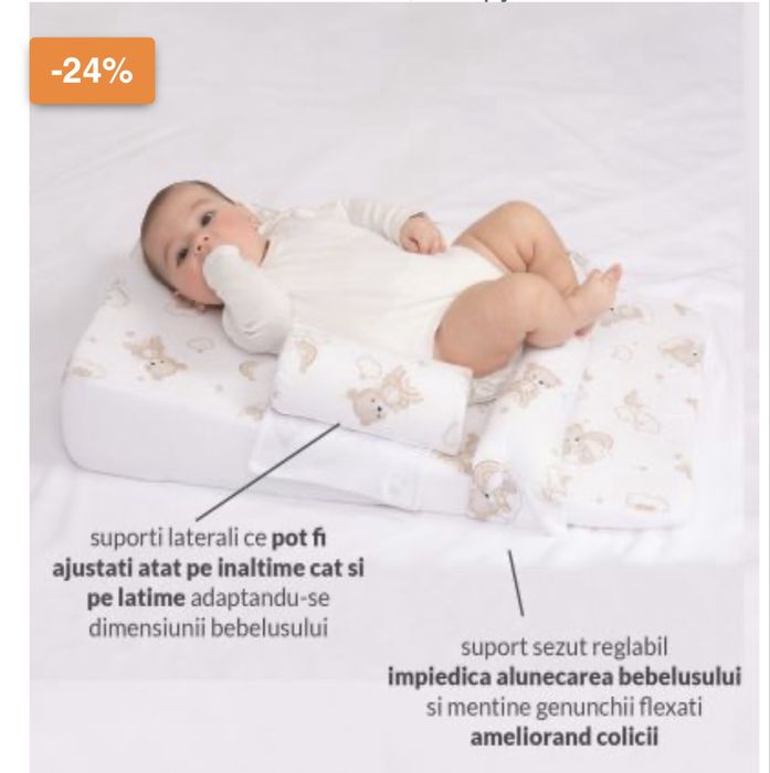 Saltea antiflux reglabila accesorii detasabile , husa este igienizata