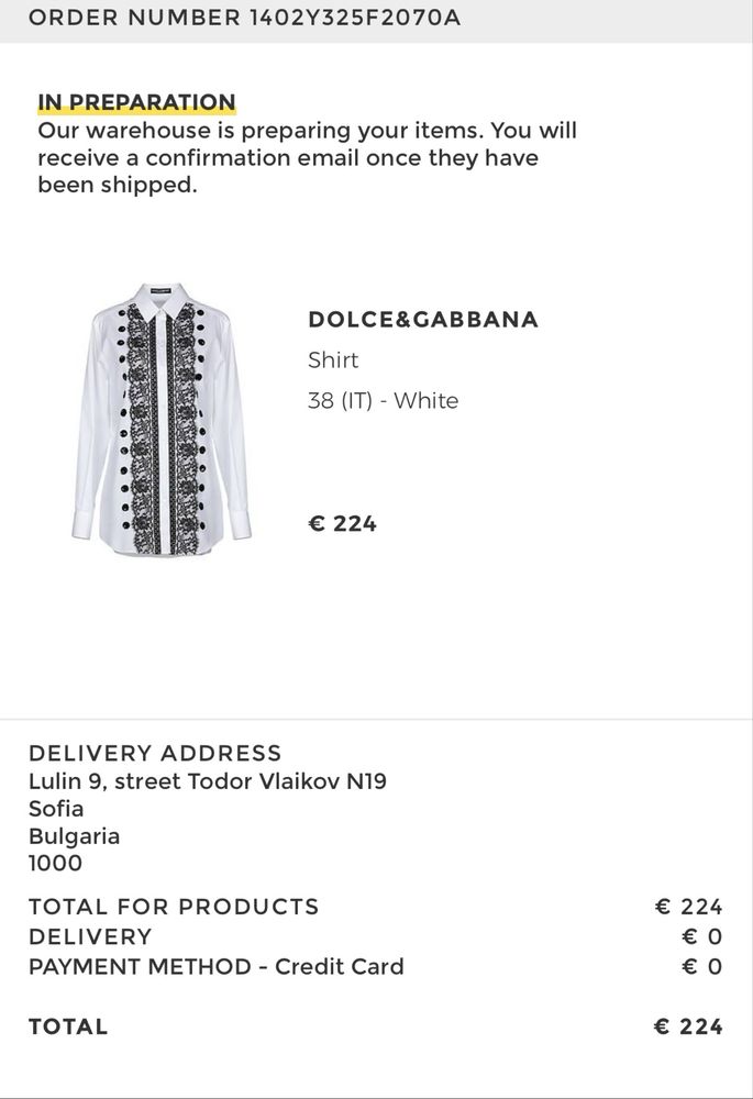 Риза Dolce&Gabbana