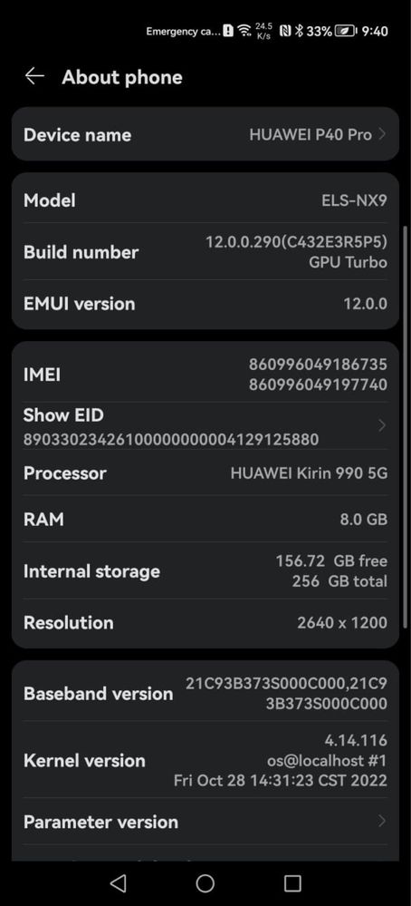 Huawei P40 Pro, Dual SIM, 256GB, 8GB RAM, 5G