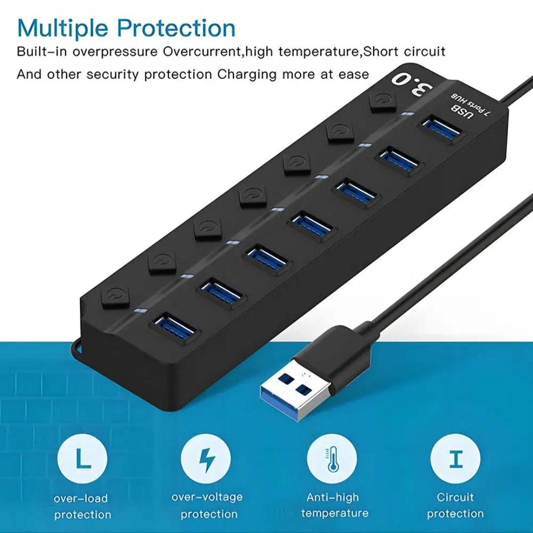 Usb hub разветвитель 7 портов!!! Usb 3.0