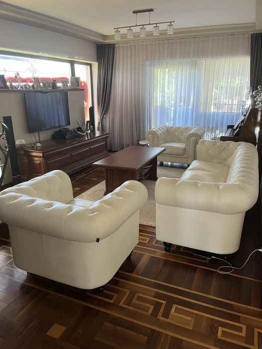 Set canapele chesterfield, piele naturala, divani&sofa