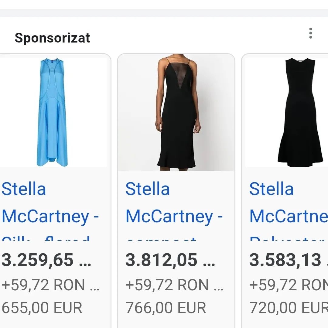 Rochie Stella MC Cartney mătase naturală brand lux