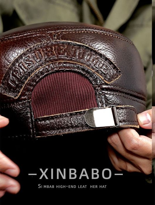 Мужская кепка шапка из натуральной кожи мужской табий кожа хакийкий ко