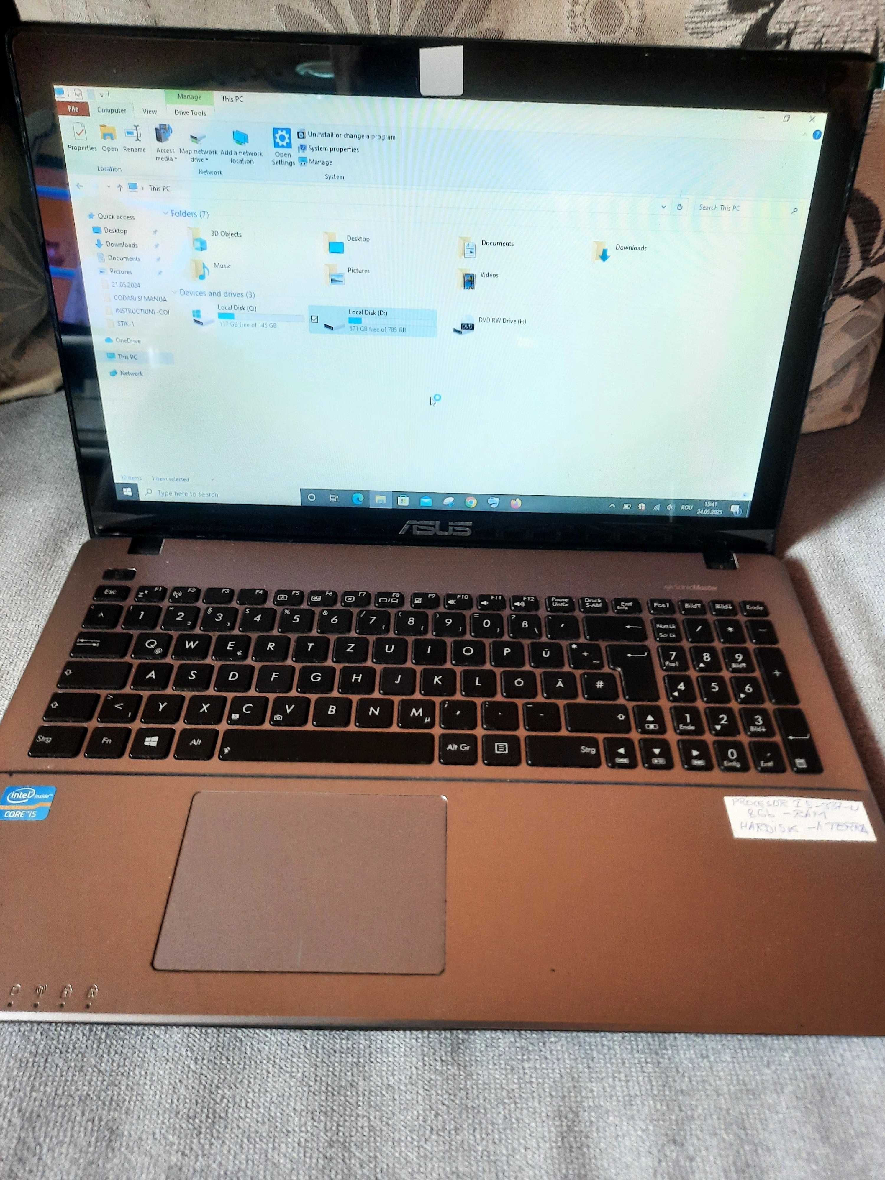 LAPTOP ASUS X550 C cu Procesor i5 8gb ram ,hard diisk-1Terra