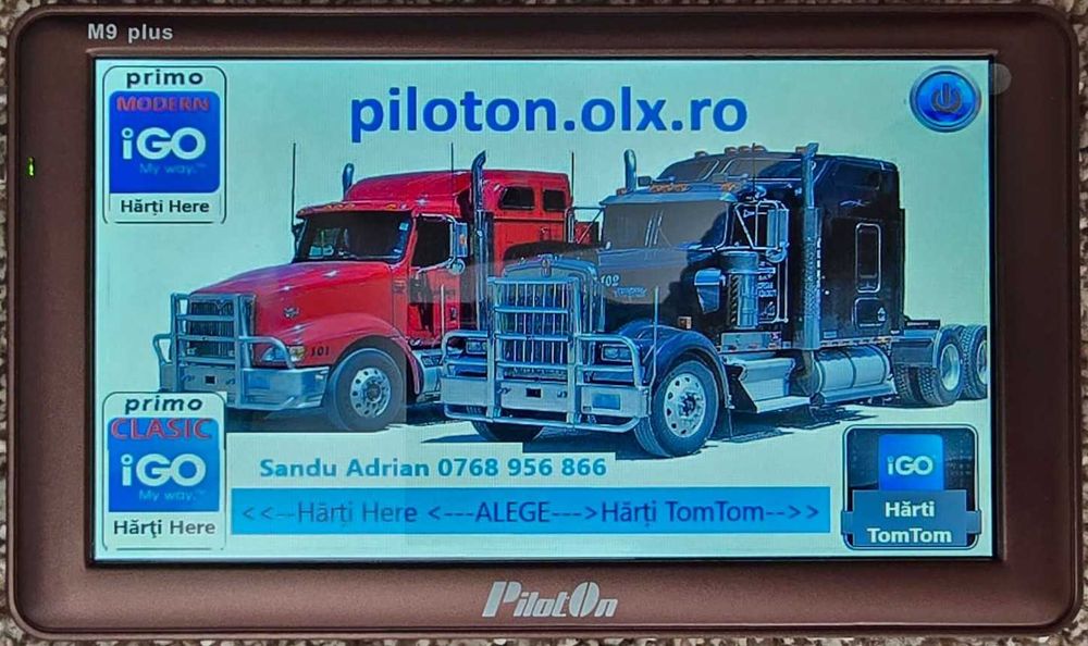 Gps PilotOn M9 PLUS 7 inch HARTI  Here si TomTom la zi DISCOUNT 10 LEI