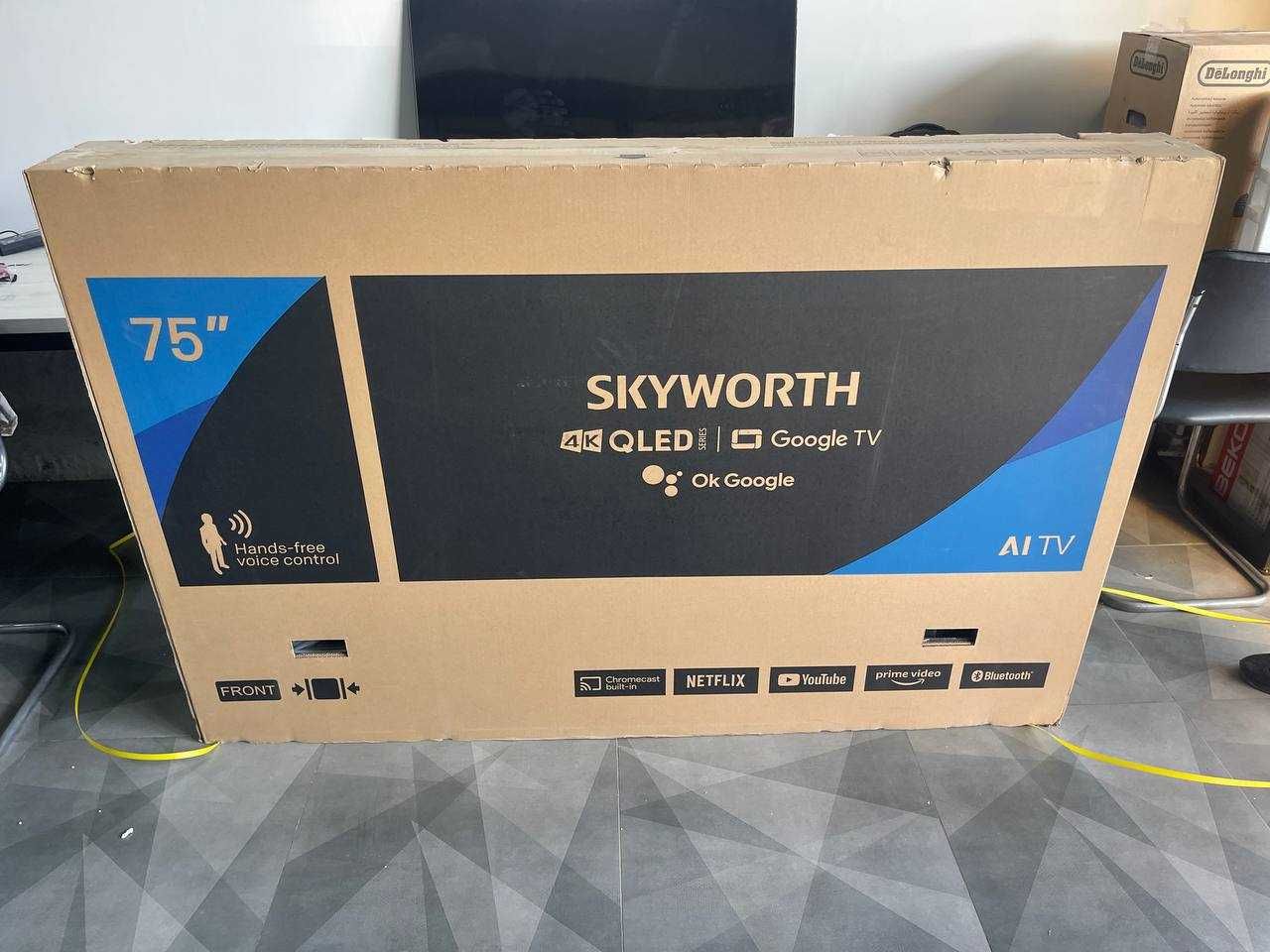 Телевизор SKYWORTH Android 4K 75/65/55/50/43 + к бонус прошивка канали