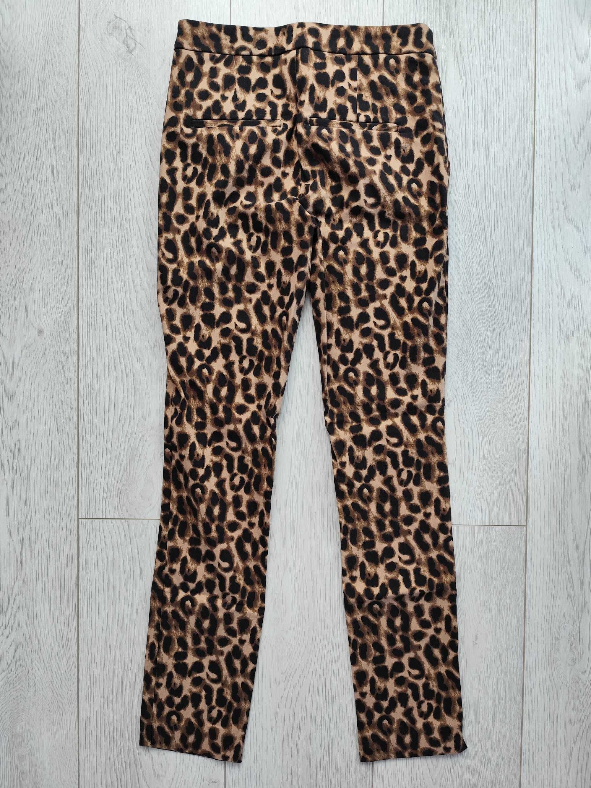 Pantaloni damă MNG cu imprimeu leopard, marime 34