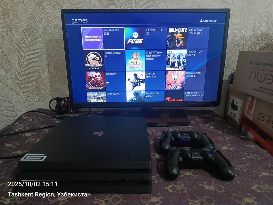 Ps4 PRO 1TB 4K UHD 9.00versiya proshivka qilingan (fc26+pes26 )