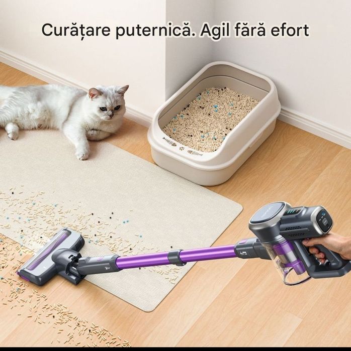 Aspirator vertical de mana pentru podele covoare