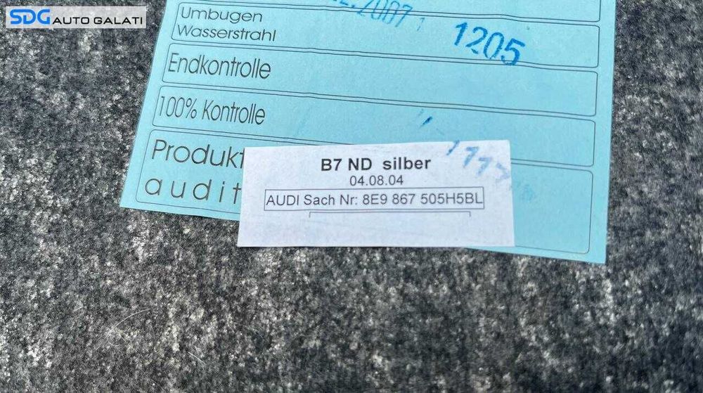 Plafon Tapiterie Tavan Textil Modelul Audi A4 B7 2005 - 2008 Cod 8E9867505H5BL [L6023]