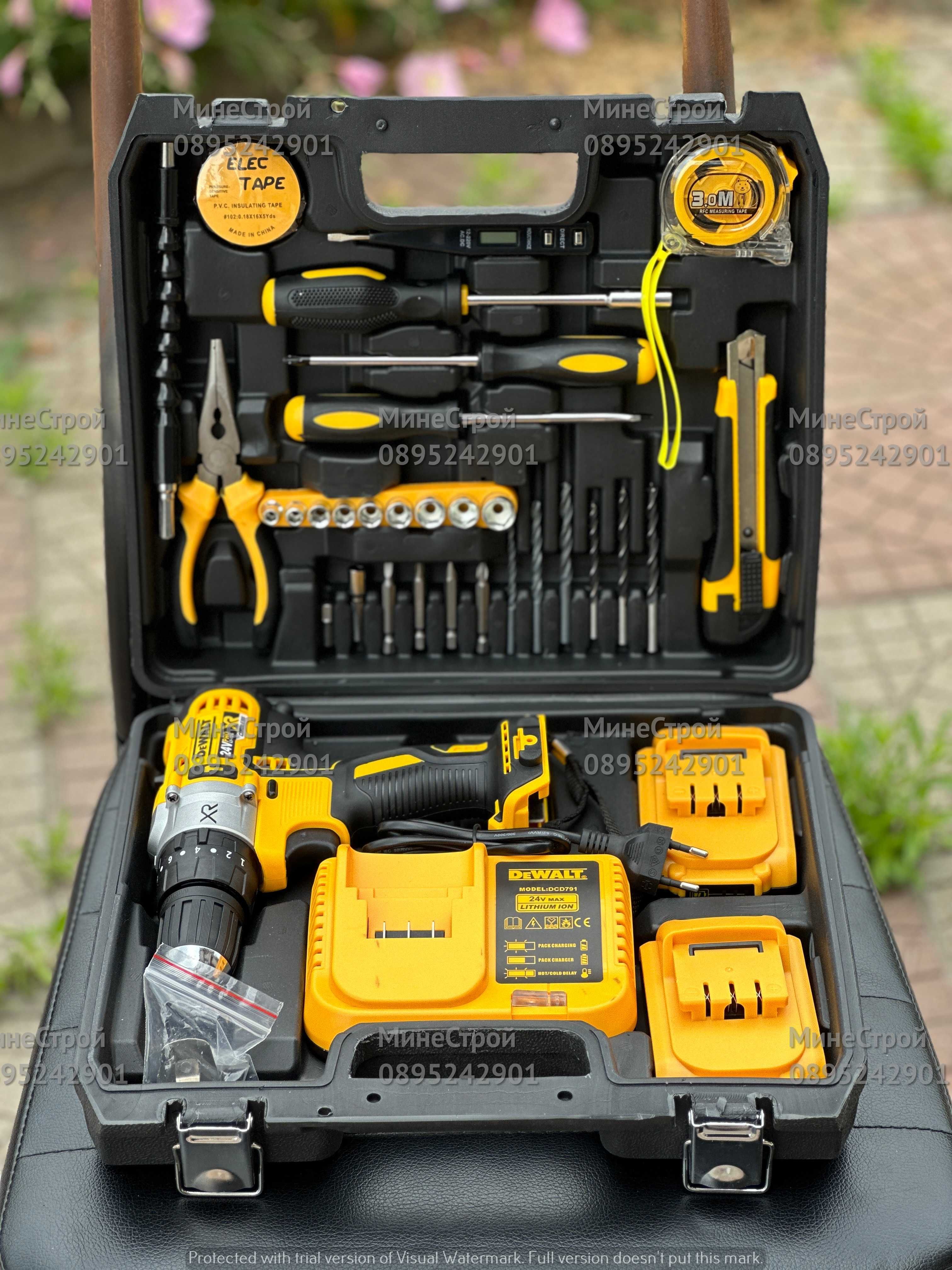 Акумулаторен ударен винтоверт DeWalt XR 24V 6Ah с 2 батерии Девалт ПРО