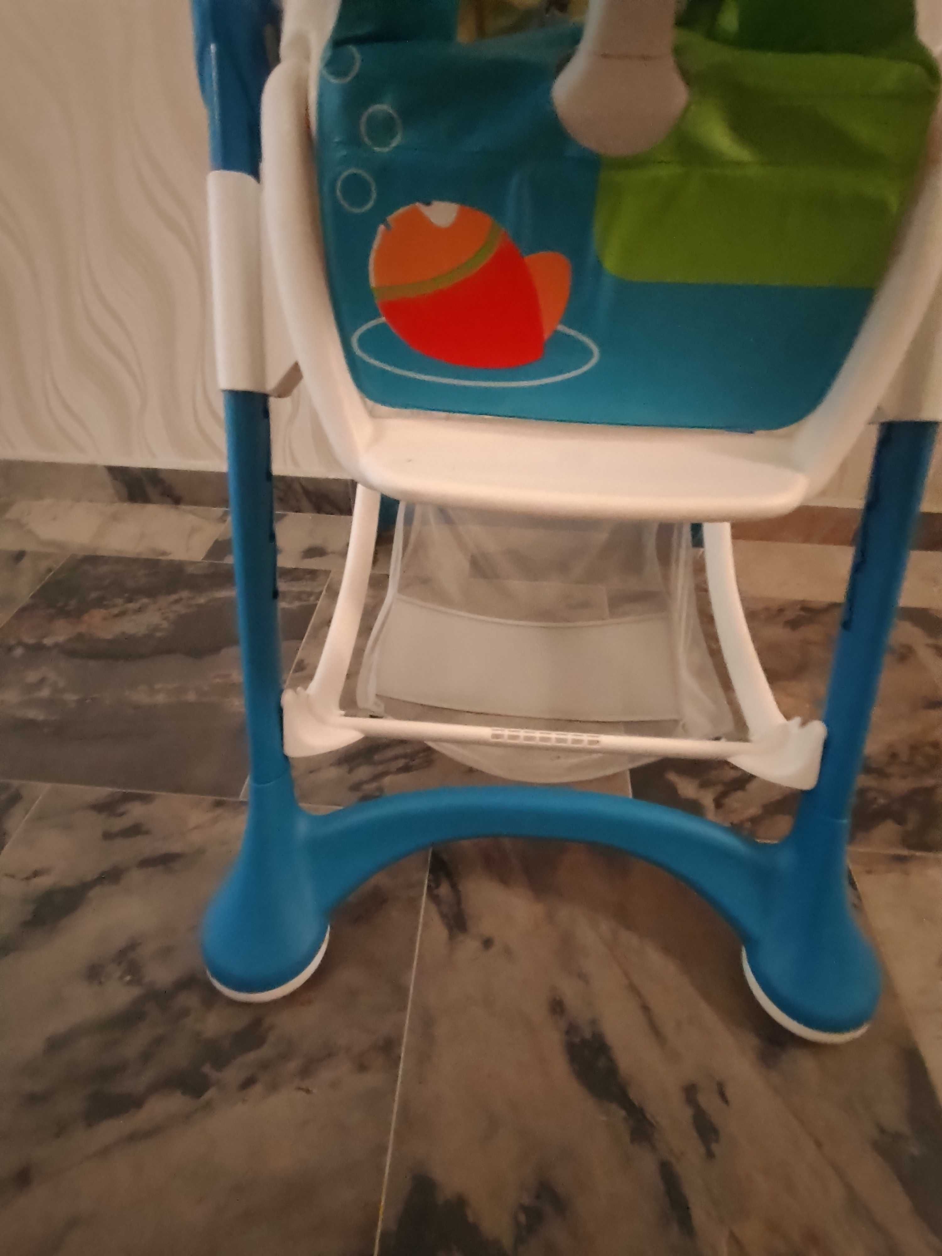 Комплект бебе - креватче, стол за хранене, колело и тротинетка