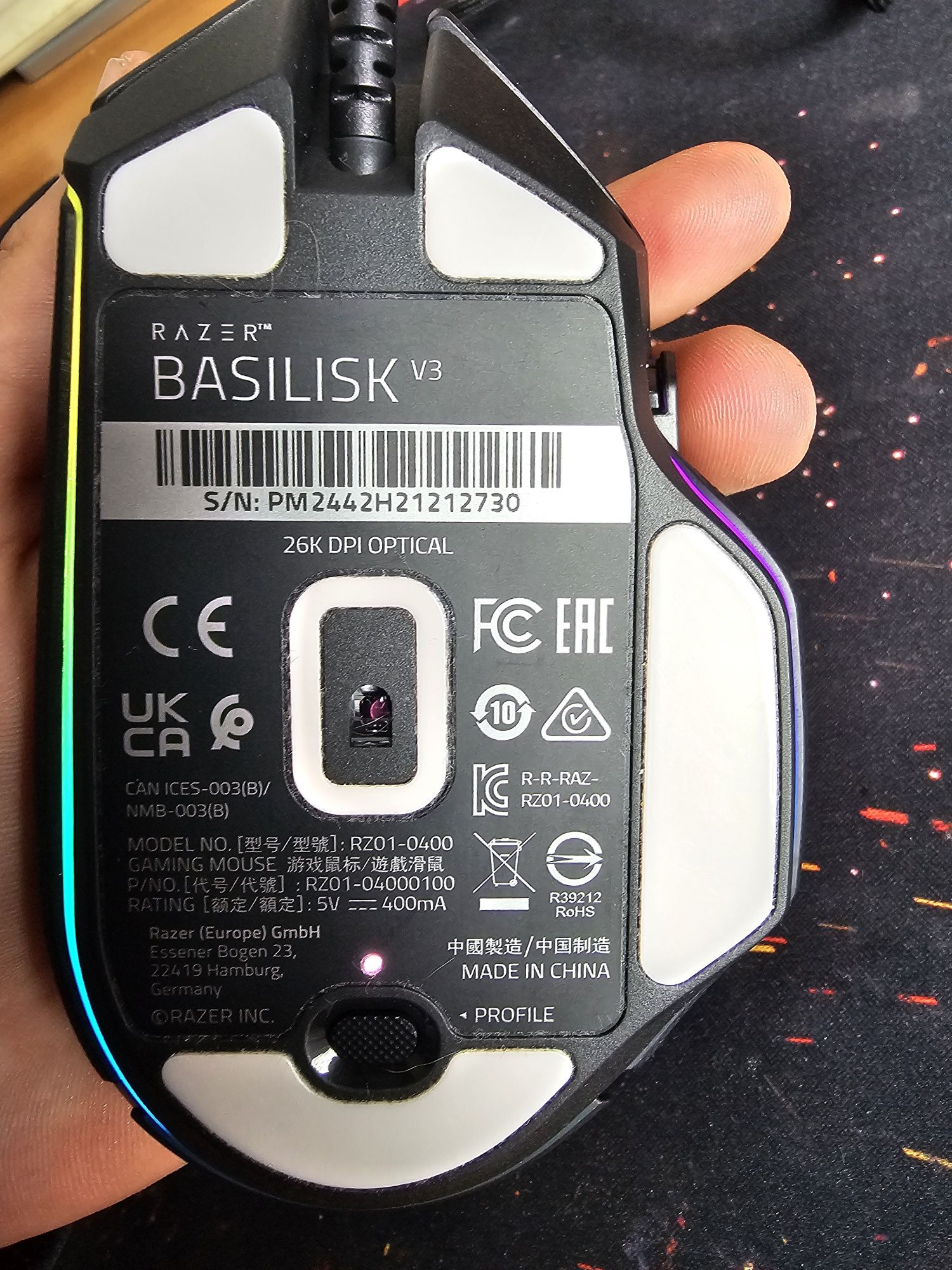 Vând mouse gaming razer basilisk v 3 /garanție 2 ani