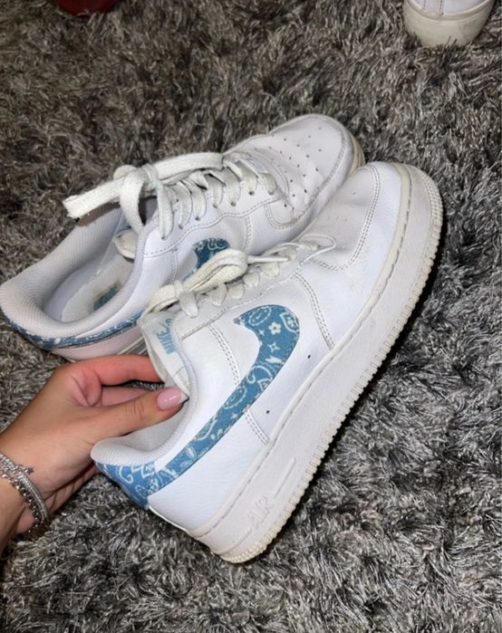 Adidasi af1 blue paisley