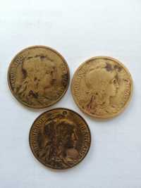 vand 3 monede veche Franta 1909-1916