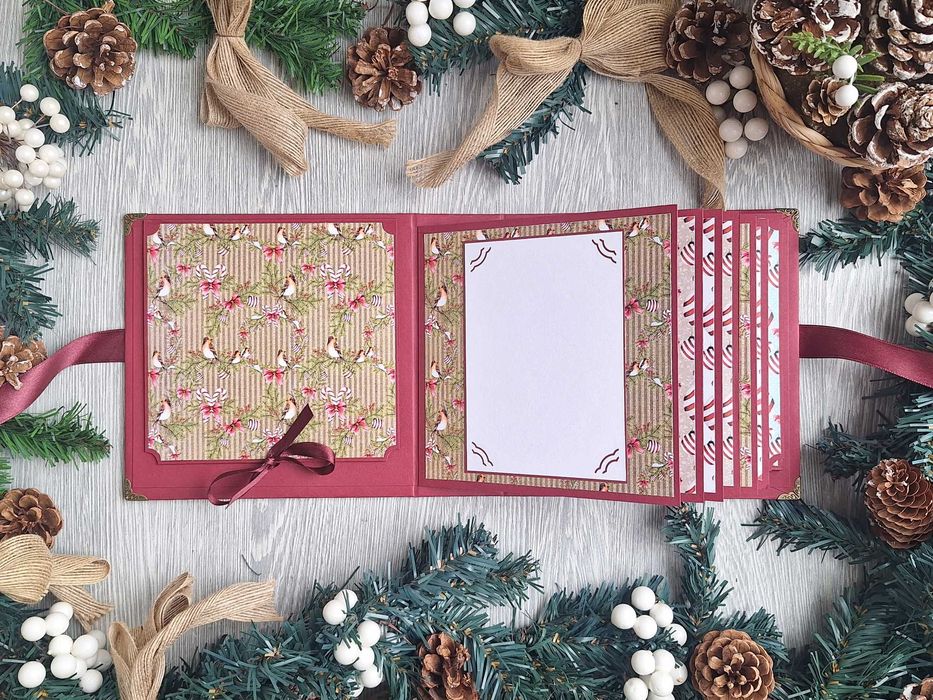 Коледен, скрапбук албум "Коледен венец", ръчна изработка /54.1