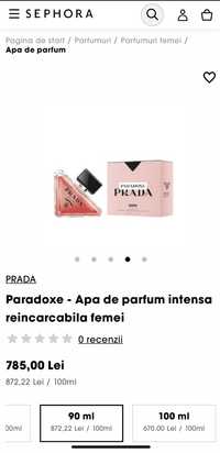 Vand parfum dama Prada ( Paradoxe intense)