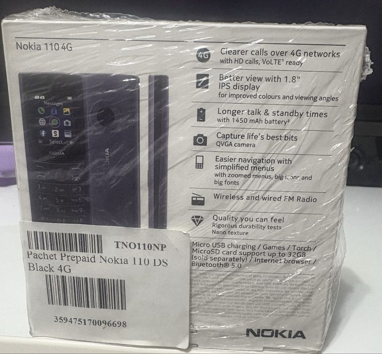 Pachet Telefon mobil NOKIA 110 4G + cartela GRATUIT