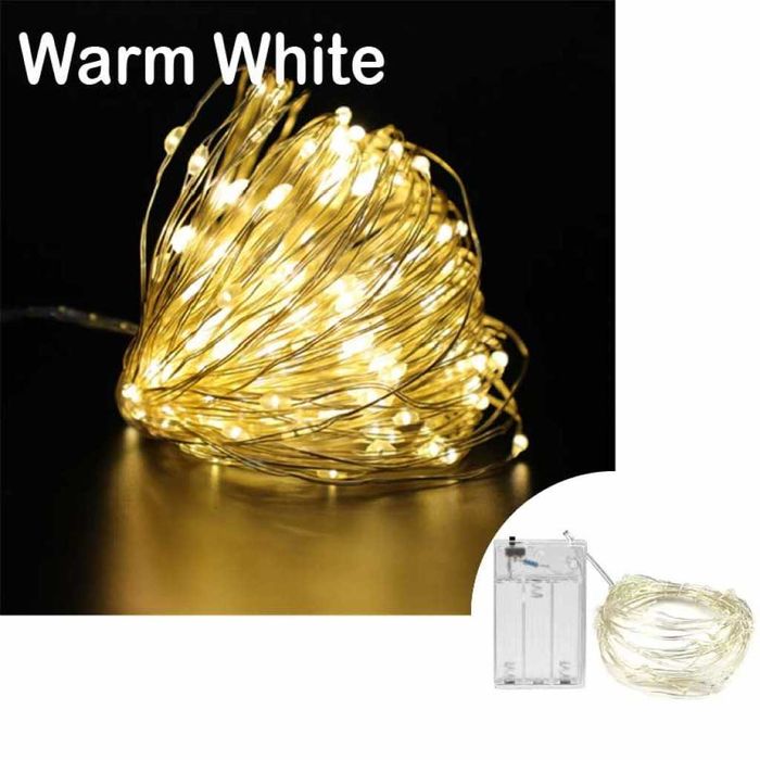 Мини LED /диодни/ лампички на батерии - 3 метра