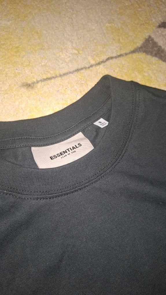 Fear Of God Essentials тениска, цвят черен