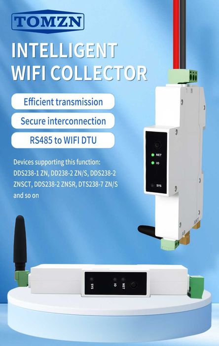 WIFI колектор за до 25 бр. RS485 устройства към WIFI DTU TUYA
