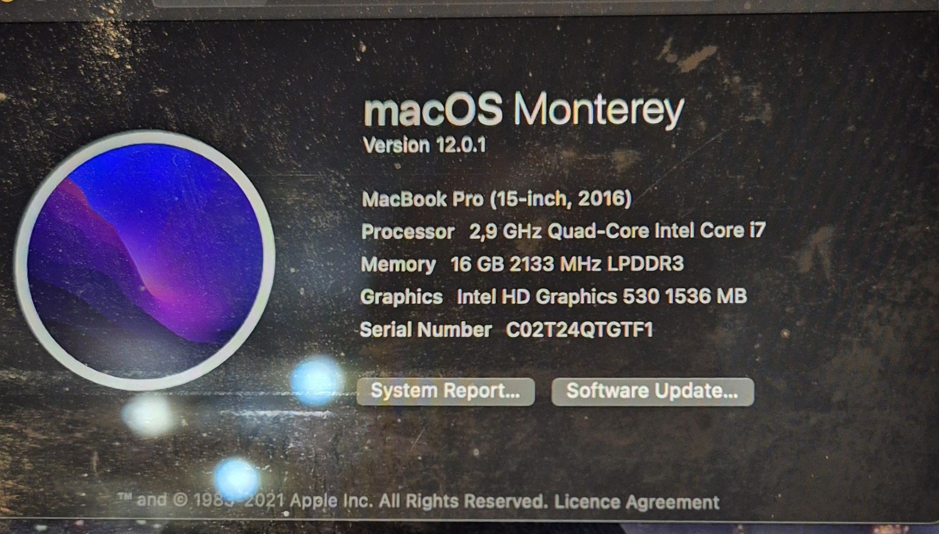Macbook Pro 2016 15" i7 2.9GHz, 16GB RAM