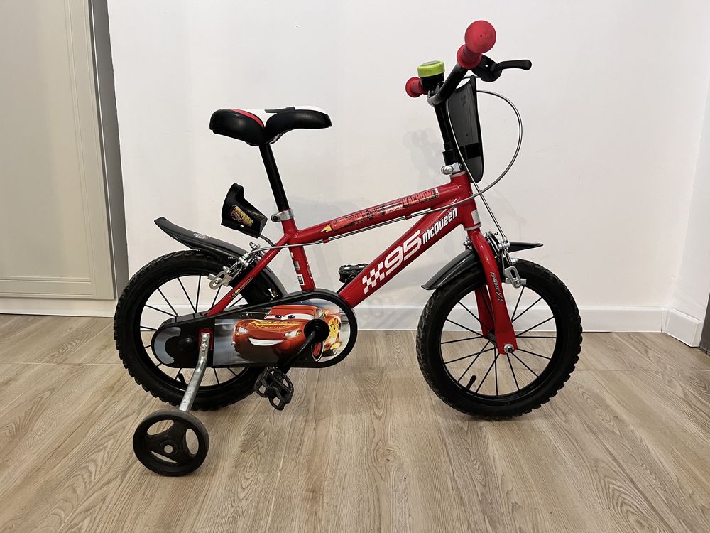 Bicicleta pentru copii, roti de 14”, roti ajutatoare, 4-6 ani, Cars