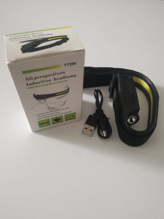 Lanterna de cap cu LED COB & XPE și SENZOR mișcare cu acumulator