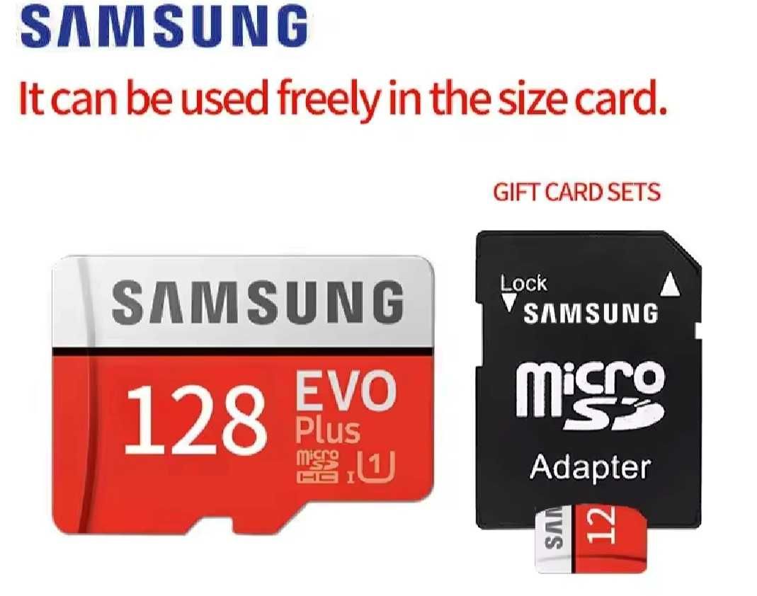Оригинална SD мемори/памет/  карта Samsung 128gb
плюс мемори адаптер