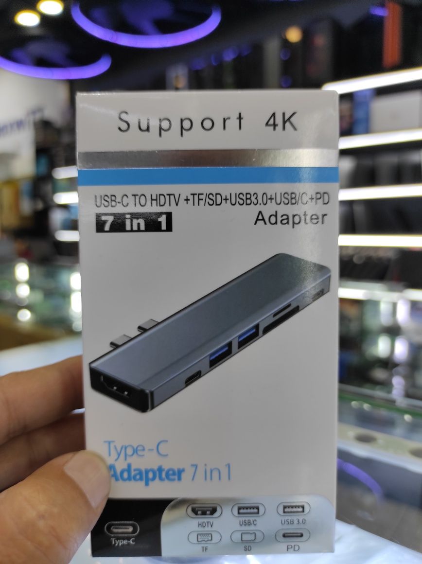 Доставка!Скидка!Type c hdmi,usb 3.0, card reader,type c 2 port,macbook