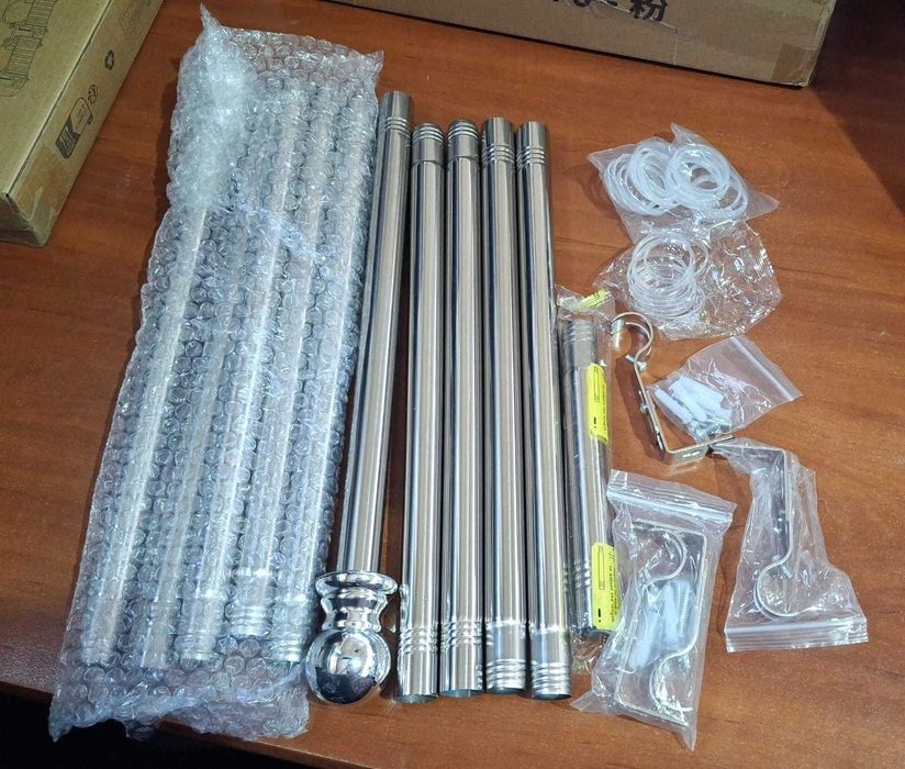 Galerie telescopica pentru perdea Inflation, 76-369 cm, inox