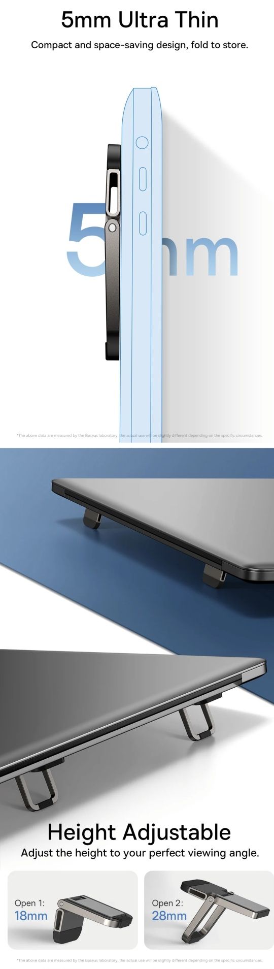 Bases Slim Laptop Kickstand for Desk складная подставка для ноутбука