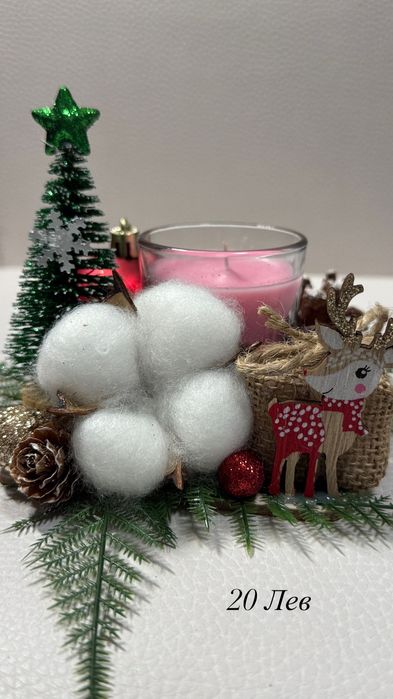 ръчно изработена коледна свещ