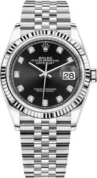 Часовник Rolex Datejust 36 Black Diamond Dial White Gold & Steel
