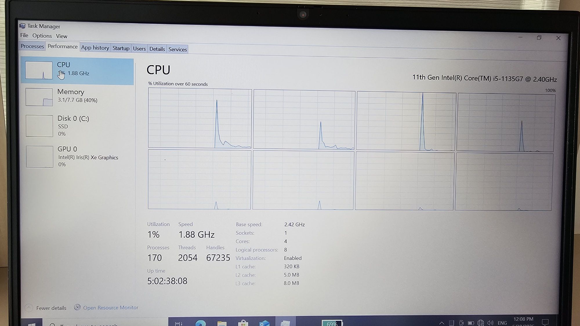 Лаптоп Lenovo E14 i5-1135G7 8GB ram 256 ssd