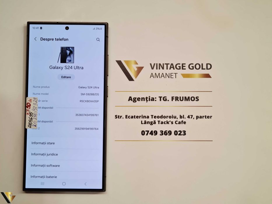 Samsung Galaxy S24 Ultra , 128GB , Amanet Vintage Gold Tg Frumos