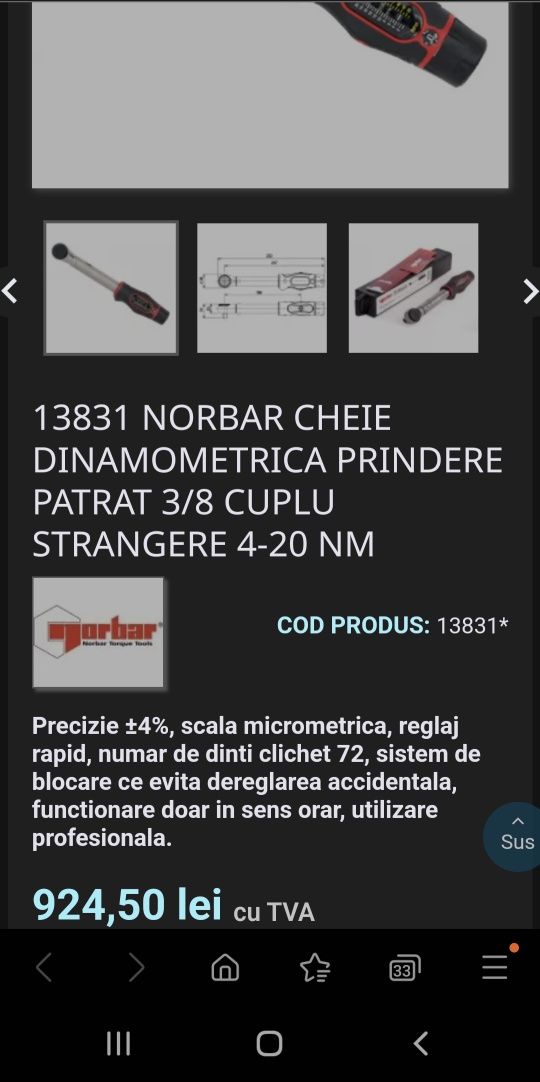 Cheie dinamometrica Norbar cuplu 2-20 N.m