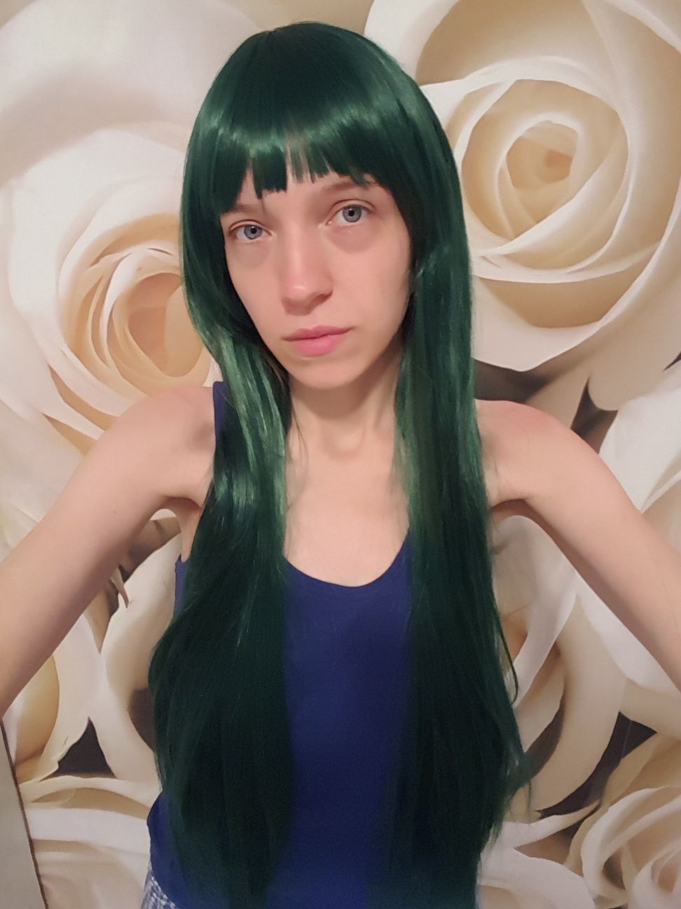 Peruca verde - inchis 100cm, Cosplay