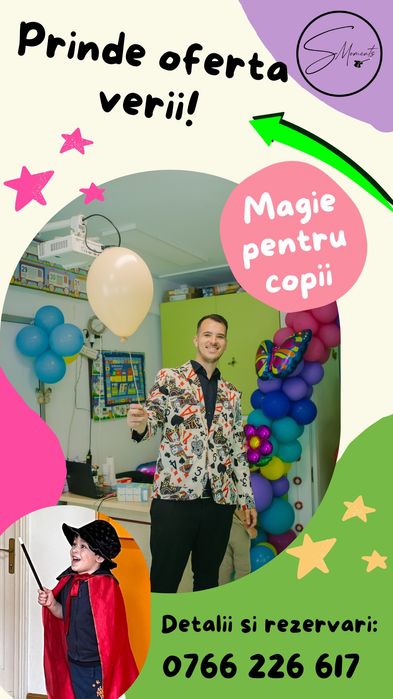 Magician petreceri copii Smoments Bucuresti și Ilfov