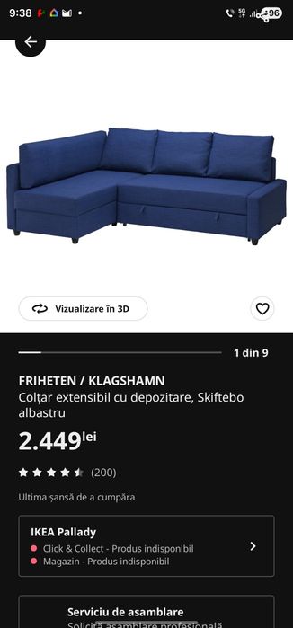 Canapea extensibila  Friheten Ikea