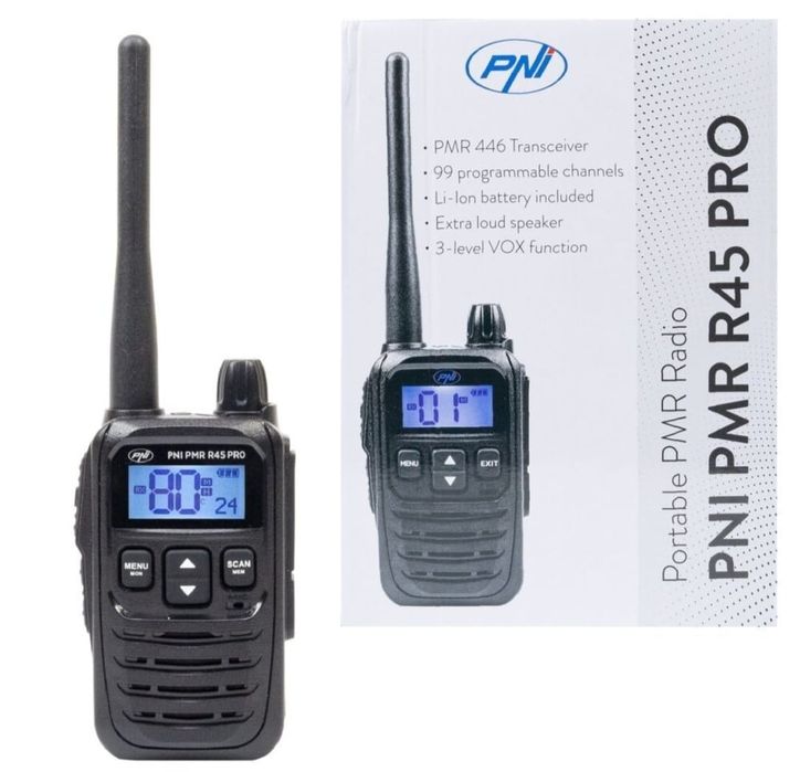 Statie radio portabila PNI PMR R45 PRO 446MHz, 0.5W, 99 canale Nou
