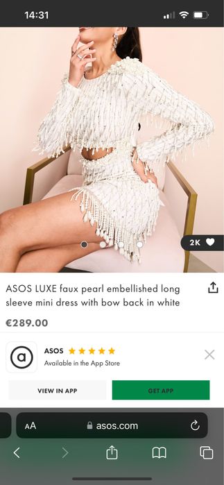 Rochie Asos cu margele si strasuri