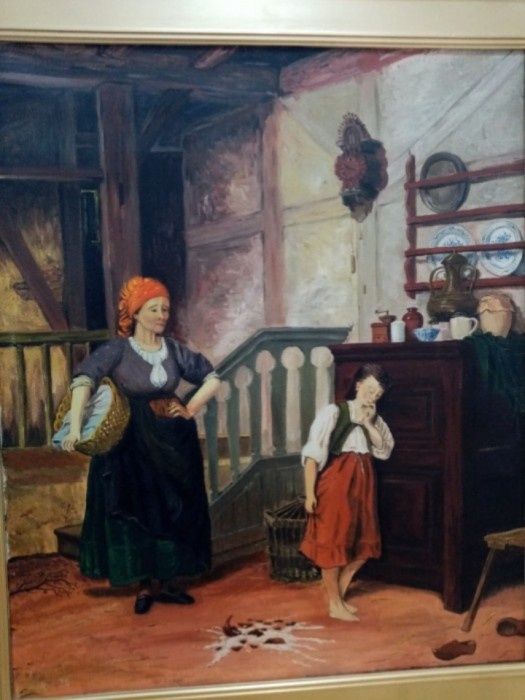 Tablou Ulei pe pânză "Interior cu personaje;