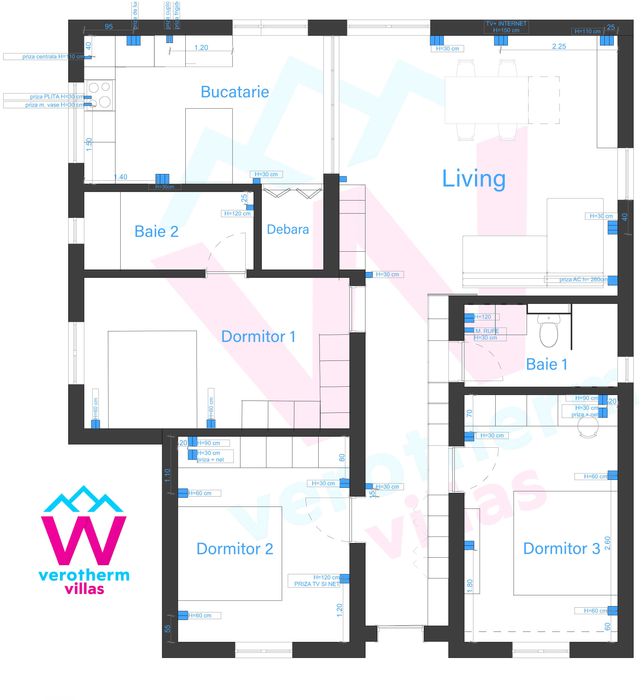 CASA PARTER‼️cartier VeroTherm Villas‼️ 150mp‼️CARAMIDA‼️PLACA BETON‼️