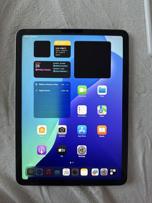 Ipad Air gen 4 + apple pen + husa antisoc + cutie + cablu de incarcare